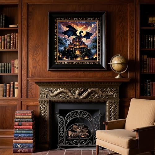 Acelii Dragon Castle 5D Diamond Painting Kits for Adults Beginners | DIY Full Round Drill Diamond Art Kits,Paint by Diamonds Dots Gem Art Crystal Easy,Home Wall Decor 13.78X13.78 Inch