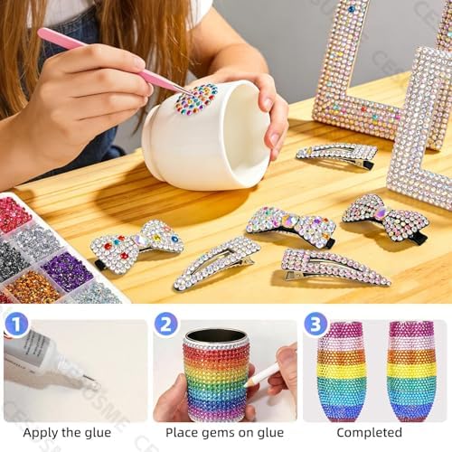 28000Pcs AB Color Rhinestones Bedazzling Kit, Flatback Resin Gems