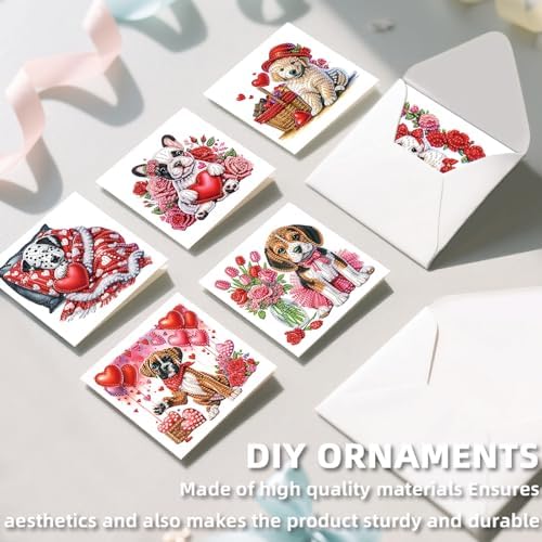12Pcs Diamond Art Greeting Cards Kit with Envelopes Valentine