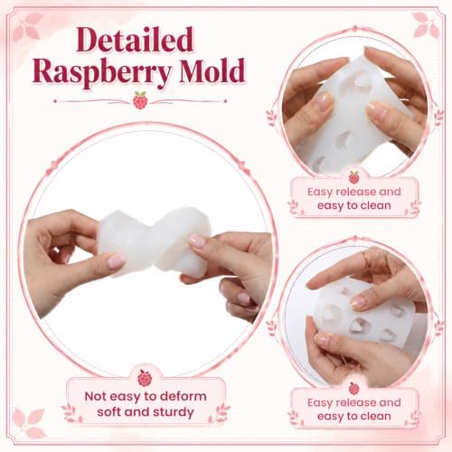 6 Cavity Raspberry Silicone Mold, Mini Raspberry Shaped Silicone Mould