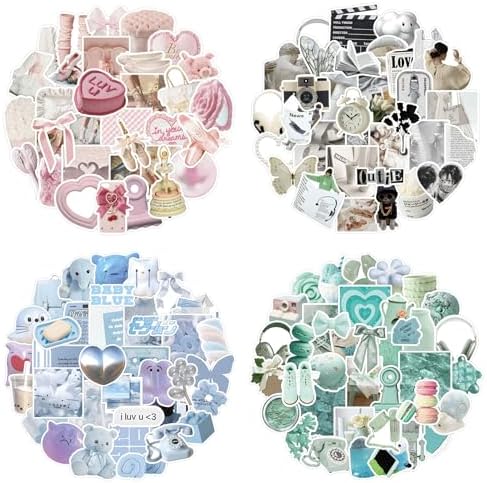 400PCS Aesthetic Journaling Stickers Pack for Adults – Cute Animal, Retro Object & Pastel Deco Stickers for Bullet Journal, Scrapbook, Planner, Vision Board, DIY Crafts, Memory Keeping