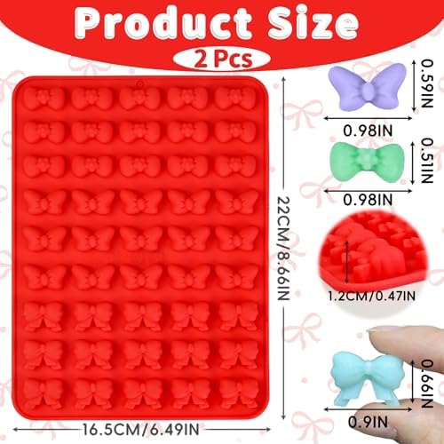 90-Cavity Mini Bow Chocolate Molds, Bow Silicone Mold for Chocolate