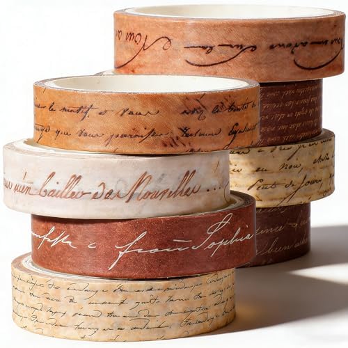 8 Rolls Arts Adhesive Tapes, Vintage Washi Tape Set