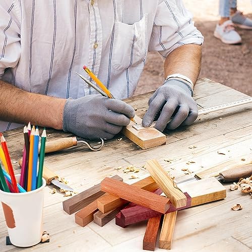 Qilery 50 Pcs Pen Blanks for Woodturning, Walnut, Zebrawood, Cherrywood