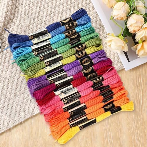 18 Skeins 157.5 Yards Colorful Cross Stitch Floss for Sewing DIY