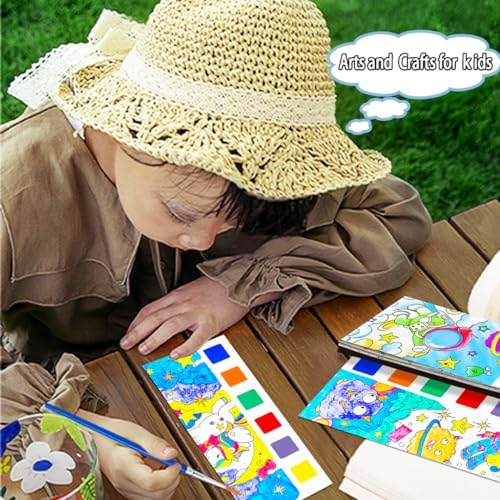 JUNQIU 5Pack Water Color Paint Sets for Kids, Pocket Watercolor Paint Set