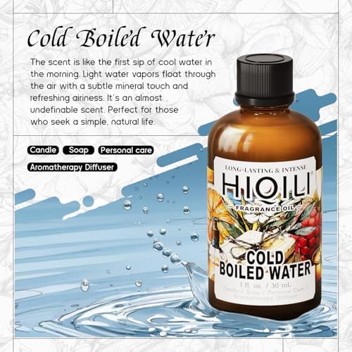 HIQILI Cold Boiled Water Fragrance Oil for Diffuser, Candle & Soap