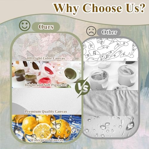 Paint by Numbers Kit for Adults Lemons, Adult Paint by Number Kits 16x20 in