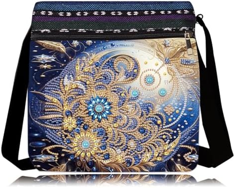 5D Diamond Painting Shoulder Bag, DIY Diamond Art Kits for Adults with Adjustable Strap & Zipper, Artistic Handbag for Women, Perfect for Shopping & Daily Use