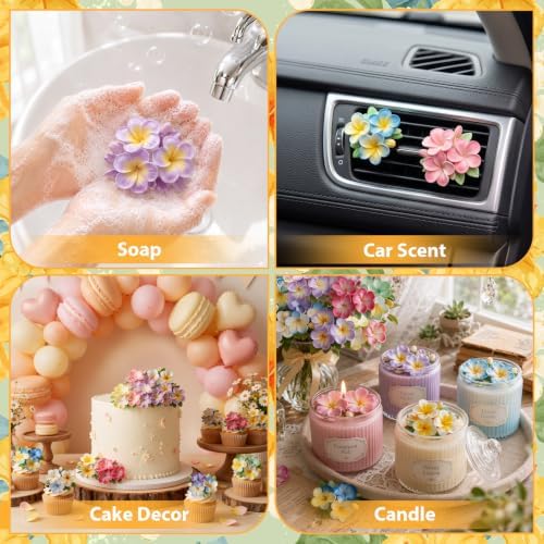 3pcs Plumeria Flower Candle Silicone Mold 3D Tropical Frangipani Soap Molds
