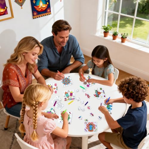 Diwali Crafts & Party Favors for Kids Bulk, Rangoli Art Activity DIY Puzzle