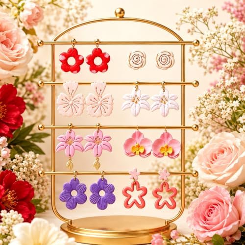 12Pcs Flower Polymer Clay Cutters, Floral Earring Making Molds
