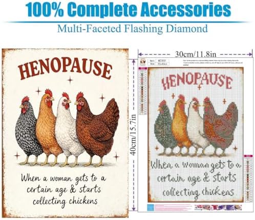 Lophomie Diamond Art Kits for Adults, 5D Chicken Diamond Painting Kit