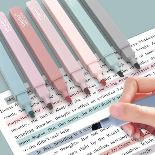 Vitoler Pastel Highlighters,Cute No Bleed Bible Bible Study 8pcs | Assorted Colors, high quality for bible study,books,journal,writing,school office