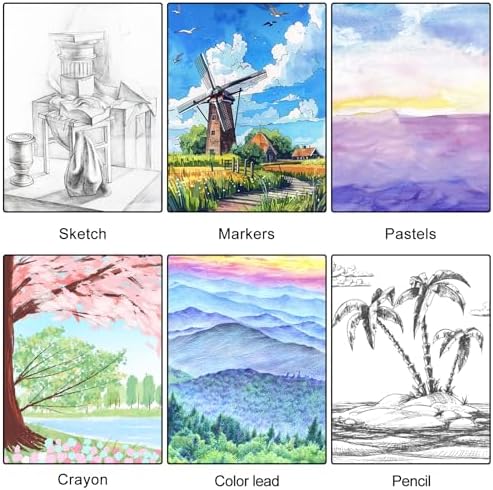 4 Pack Mixed Media Sketchbook 9×12 in, Spiral Bound, 200 Sheets Sketch Pads