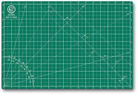 KC GLOBAL A3 (18"x12") Self-Healing Cutting Mat (Dark Green) - Sturdy, Reversible, Eco-Friendly, Non-Slip. Premium Desk Mat for Crafters, Quilters, and Hobbyist