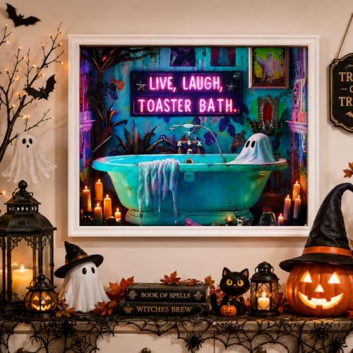 Halloween Paint by Numbers Kit for Adults,Ghost Paint by Number With Frame