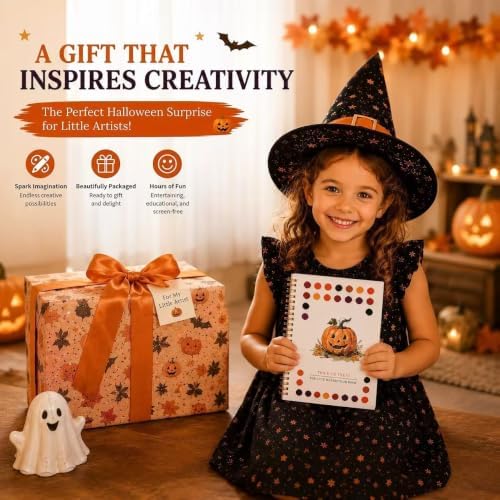 Halloween Pumpkin Watercolor Workbook, 16 Colors, 3 Brushes