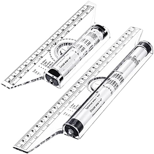 Frienda 2 Pieces Plastic Rolling Ruler Parallel Drafting,6 Inch, 12 Inch