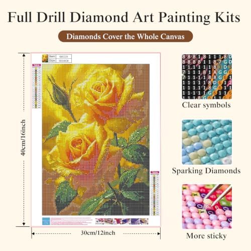 CSZPPQAF Diamond Art Kits for Adults,Flower Diamond Painting Kit
