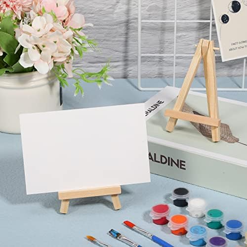 Yalikop 40 Pack 5 Inch Mini Wood Easel Stand Mini Wood Display Easel Wooden Tripod Holder Stand for Painting Portable Canvas Photo Picture Sign Displaying Small Business Cards Artist Phone Wedding