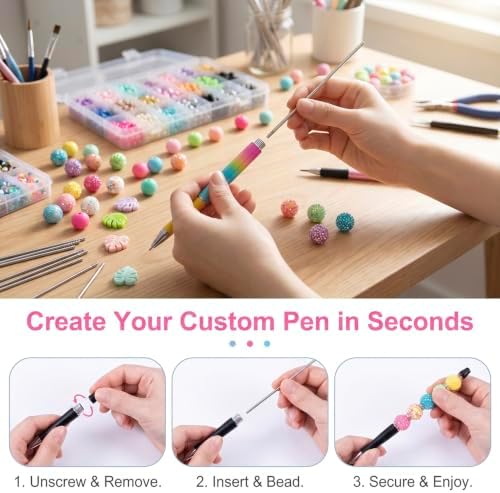 70PCS Beadable Pen Extender Rods, 117mm Beaded Metal Rods, Silver