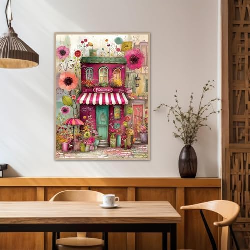 Benjenes Diamond Art Kit for Adults – Flowers House Design