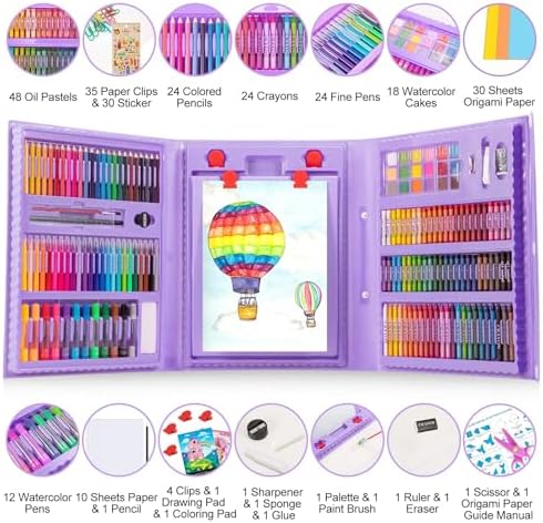 Art Supplies, 272 Pack Art Set Crafts Drawing Kit for Kids Girls Boys Teens
