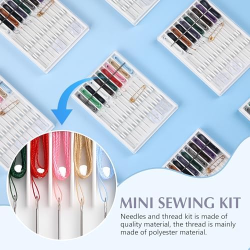 MTLEE 14 Boxes 140 Pieces Quick Fix Sewing Kit, Easy Pre Threaded Needle