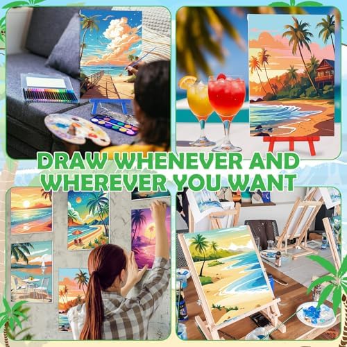 Blosssound 10 Set Pre Printed Canvas for Painting 5x7, Hawaii Canvas