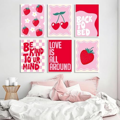 6 Pack Pink Diamond Art Kits for Adults Diamond Painting Kit for Beginner