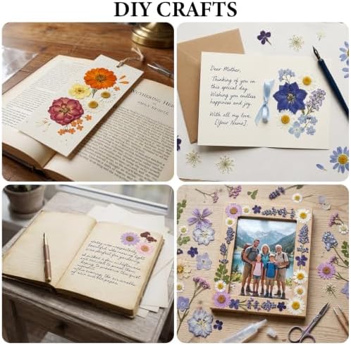 105 Pcs Dried Pressed Flowers for Resin,Bulk Natural Real Dried Flowers