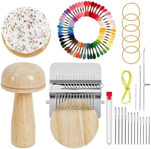 Mini Darning Loom,Handcraft DIY Weaving Repair Darning Kit for Beginner