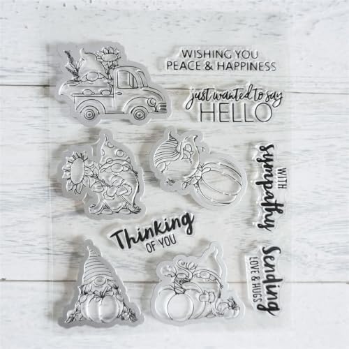 Dwarf Pumpkin Autumn Clear Stamps and Die Cuts Sets for DIY Card Making