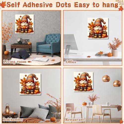 Fall Paint by Numbers Kit for Adults,Gnome DIY Paint by Number With Frame