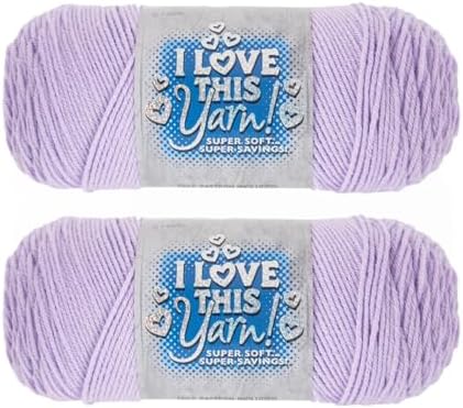 Hobby Lobby I Love This Yarn, 100% Acrylic, 290 Orchid, Set of 2