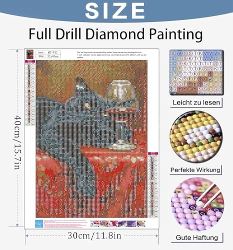 Benjenes Black Cat Diamond Art Kits for Adults, Diamond Painting Kits