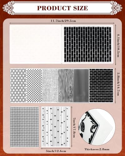 FIVEIZERO 8 Pcs Vintage Embossing Folders for Embossing Machine, 5.8 x 4.1 Inch Paper Card Embossing Templates, Antique Lace & Damask Pattern for Card Making, Scrapbook, Photo Album & DIY Crafts