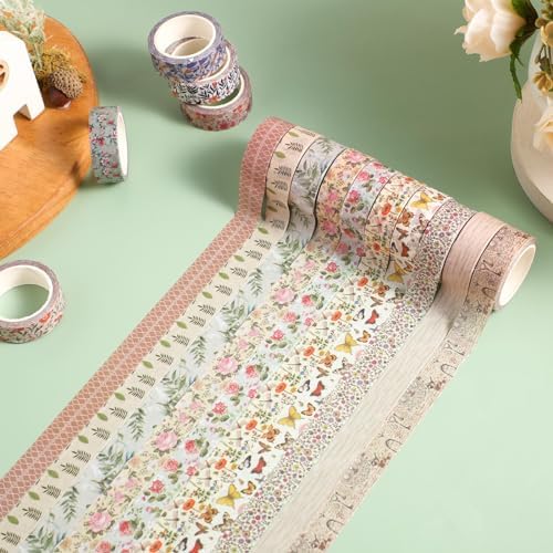 TaoBary 33 Rolls Washi Tape Set, 15mm Holiday Seasonal,Vintage Style