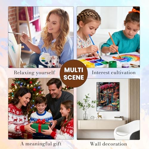 Amaieuin Bookstore Paint by Numbers Kit for Adults,Paint by Number Adult Bookstore,Adult Paint by Numbers for Home Decor Gifts 16x20in