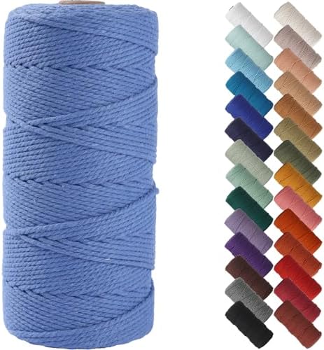 NOANTA Ocean Macrame Cord 2mm x 220yards, Colored Cotton Macrame Yarn
