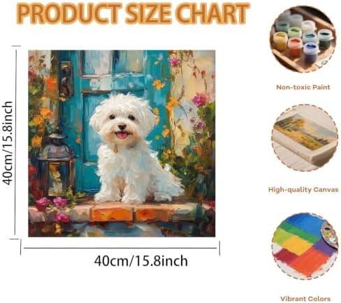 Pxzcrypha Dog Paint by Numbers Kit for Adults Beginner 16x16inch