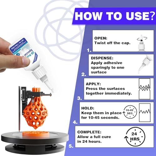 3D Printing Super Glue, Ultra-Thin Capillary Adhesive for PLA ABS PETG TPU