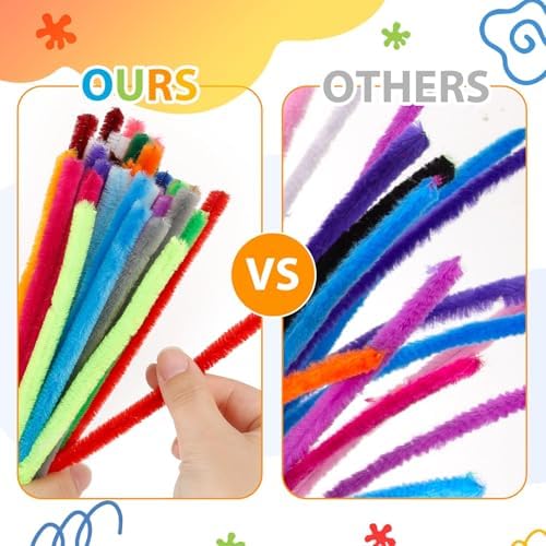 Caydo 200 Pieces Red Pipe Cleaners for Flowers Making