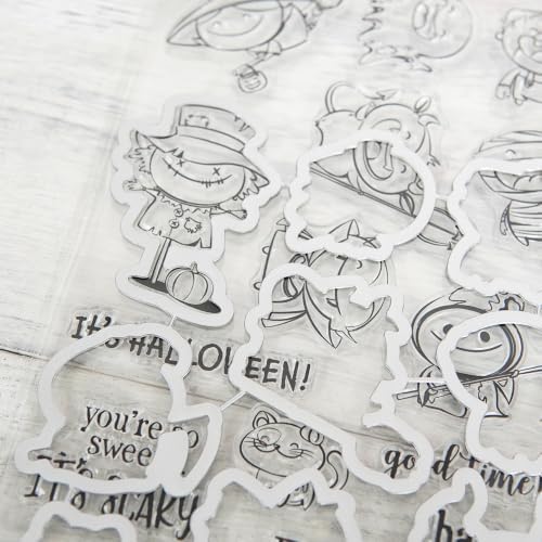 Ghost Witch Halloween Clear Stamps and Die Cuts Sets for DIY Card Making