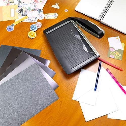 Shimmer Cardstock Paper 8.5 x 11- Assorted Glitter, Metallic, and Pearl Sheets for Crafts, Scrapbooking, Card Making - 20 Pack, 85lb Heavyweight, 230 GSM, Charcoal