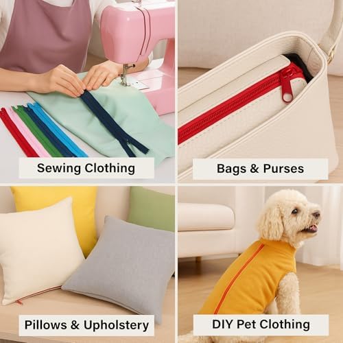 Mandala Crafts 100 PCs White Closed-End 5 Inch Nylon Zippers for Sewing