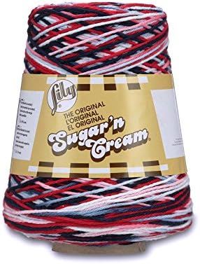 Lily Sugar'n Cream Cotton Cone Yarn, 14 oz, Nautical Ombre, 1 Cone