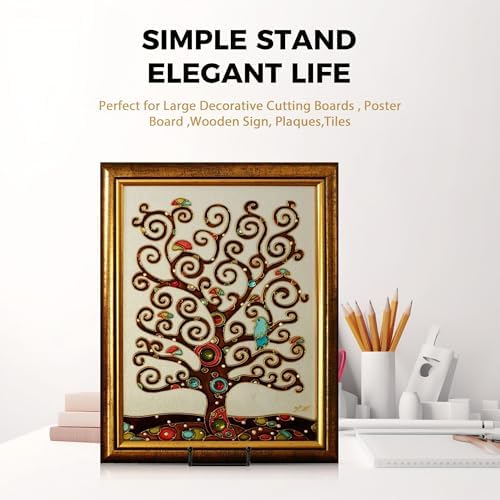 TR-LIFE 16 Inch Heavy Duty Plate Stand (4 Pack) - Metal Display Easel for Large Plates, Picture Frames, Signs, Posters, and Decorative Platters