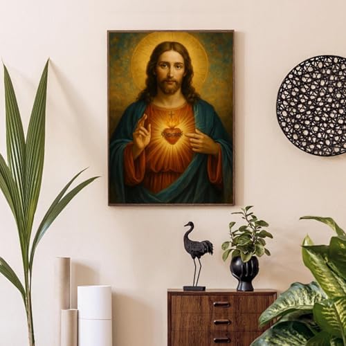 Jesus Paint by Numbers Kit for Adults Framed Canvas 12X16 in, Frameworkless